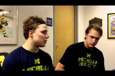 Shawn Hunwick and Carl Hagelin, post-game, Feb. 12, 2011.MOV