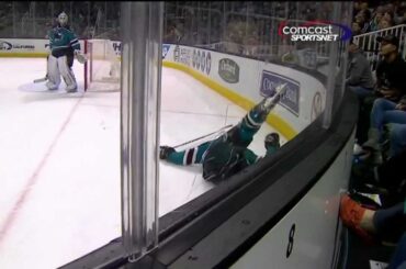 Dany Heatley hits Marc-Eduard Vlasic [HD]
