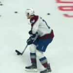 Nathan MacKinnon during pre-game warm-up at the Avalanche @ Senators hockey game