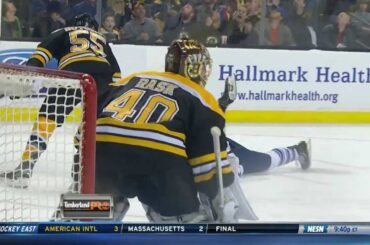 Johnny Boychuk hits James van Riemsdyk, glove flies into stands 1/14/14