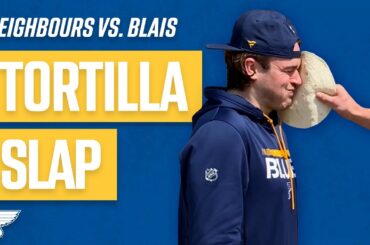 Neighbours and Blais slap each other with tortillas