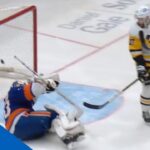 Semyon Varlamov Slips On The Ice To Give Sidney Crosby Wide Open Net To Score On