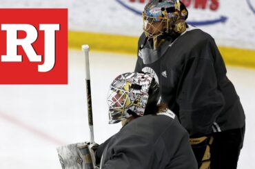 Golden Knights' DeBoer, Pietrangelo talk about the goalies splitting time