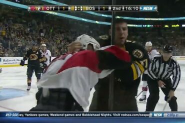 Milan Lucic vs Mark Borowiecki Round 1