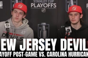 Jack Hughes & Luke Hughes React to Fight With Sebastian Aho, Luke Hughes Making NHL Playoff Debut