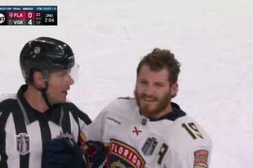 Ivan Barbashev goes after Tkachuk after Jack Eichel dives in game 2 SCF (2023)