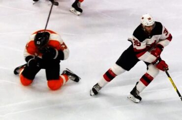 Gostisbehere sells high stick penalty that never touched his face