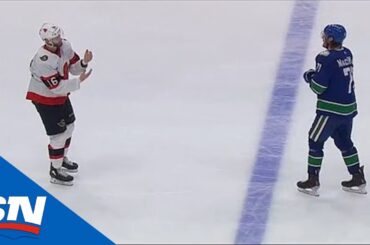 Austin Watson Challenges Zack McEwan To Short Fight After Hit On Brady Tkachuk
