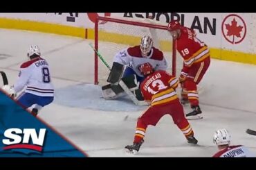 Johnny Gaudreau Takes Advantage Of Sloppy Montreal Canadiens Turnover And Snipes It Short Side