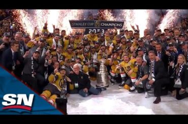 Vegas Golden Knights Gather To Take A Team Photo With Their Brand-New Stanley Cup Trophy