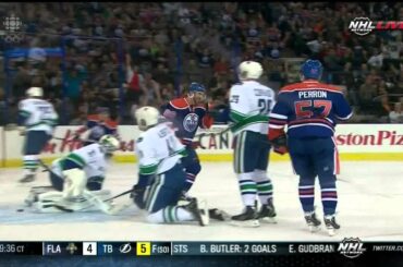 Sam Gagner goal 1-1 Vancouver Canucks vs Edmonton Oilers 9/21/13 NHL Hockey