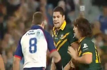 Australia vs England Willie Mason knocks Feildon out cold