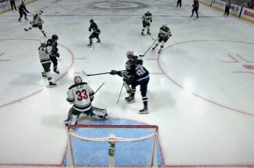 Cole Perfetti Gets A Stick on This Schmidt Shot For The 4-1 Winnipeg Lead