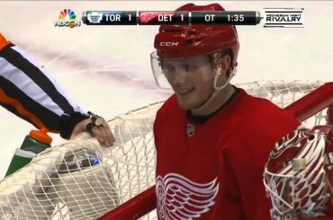 Gustav Nyquist Saves a Goal vs Leafs 12/10/14