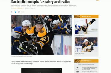 Danton Heinen Could Screw the Bruins
