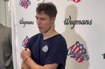Jiri Kulich on his goal in Amerks game against Syracuse