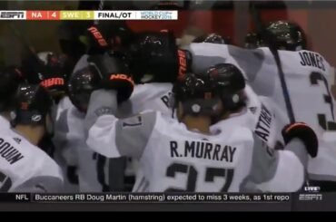 Nathan MacKinnon OT Goal against Sweden in WCOH (ESPN Broadcast)
