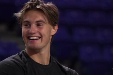 Patrik Laine, Nils Hoglander and Eric Staal NHL Training