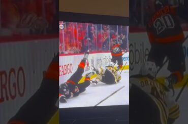 Brendan Lemieux loses his front tooth #hockey #bruins #flyers