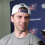 Adam Fantilli hits the ice for first time as a pro at Columbus Blue Jackets Development Camp