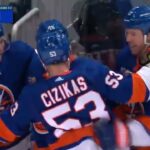 Cal Clutterbuck score a goal