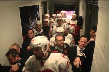 Tortorella in a Fight in the Flames Hallway - Jan 18th 2014 (HD)