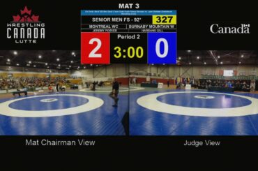 327 Senior 92kg FS Round 3 Jeremy POIRIER Montreal WC vs Harbans GILL Burnaby Mountain Wrestling Clu