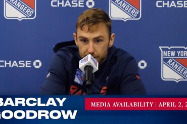 New York Rangers: Barclay Goodrow Media Availability | Apr. 2, 2022