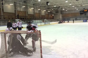 Tyler Benson and Mason Geertsen go one-on-one at Vancouver Giants practice