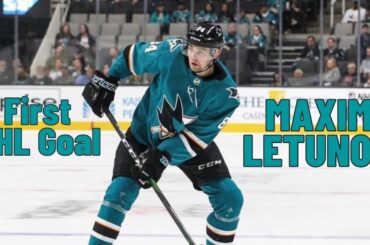 Maxim Letunov #84 (San Jose Sharks) first NHL goal Feb 6, 2020