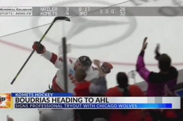Komets forward Shawn Boudrias sign professional tryout with AHL's Chicago Wolves