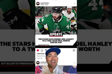 Dallas Stars sign Joel Hanley to a two year contract at $787.5K AAV