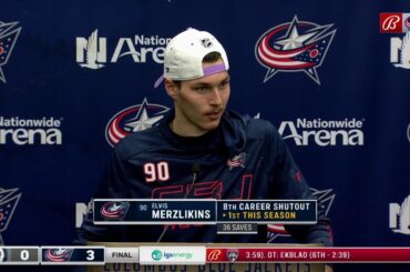 Elvis Merzlikins discusses Pierre-Luc Dubois wearing #80 to honor Matiss Kivlenieks