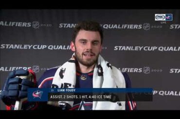 Liam Foudy 1st Intermission Interview (July 30, 2020)