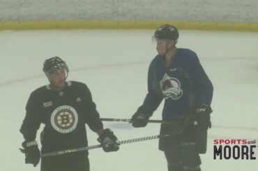 Crosby, Marchand, MacKinnon back home training