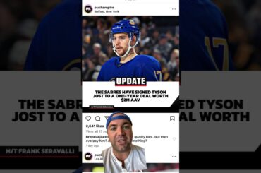 Buffalo Sabres sign Tyson Jost to a one year contract at $2 million AAV