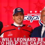 When will the Capitals 2023 first round pick Ryan Leonard be ready to help the Washington Capitals?