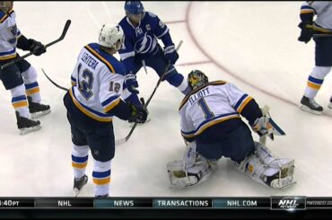 Brian Elliott glove save St. Louis Blues vs TB Lightning Feb 12 2015 NHL