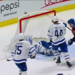 Jack Campbell Diving Glove Save against Devon Toews