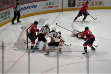 John Carlson Bangs Home Is Own Rebound For The 3-3 Tie heading Into The Second Intermission