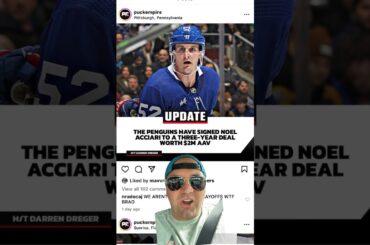 Pittsburgh Penguins 🐧 sign Noel Acciari to. Three year contract at $2 million AAV