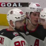 Yegor Sharangovich sets up Hughes's goal vs Ducks (13 jan 2023)