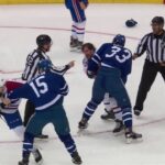 (Fight)  Bobby Farnham vs Frederik Gauthier / Michael McCarron vs Matt Martin