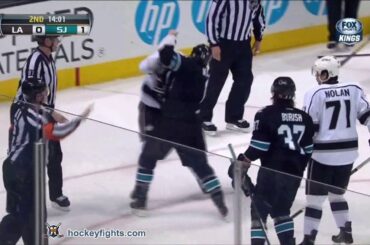 Jake Muzzin vs Andrew Desjardins Mar 14, 2013