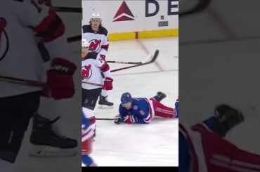 New Jersey Devils Mason Geertsen earns a cross checking penalty #shorts