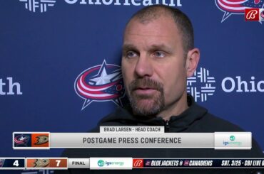 Brad Larsen hopes Cole Sillinger's goal can rekindle his scoring touch | BLUE JACKETS POSTGAME