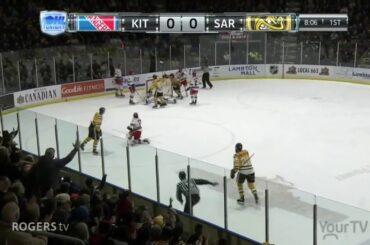 Adam Ruzicka 36. goal in season OHL Sarnia Sting