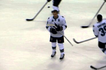 Joe Pavelski during pre-game warm-up at the Sharks @ Senators hockey game