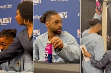 D'Angelo Russell Escorted Out of interview for promoting brand that's not an NBA Partner! #nba #lol