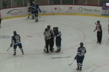 Keven Veilleux jette les gants vs Jacob Jacques + Sam Lévesque call le banc de Jonquière - 21-01-23